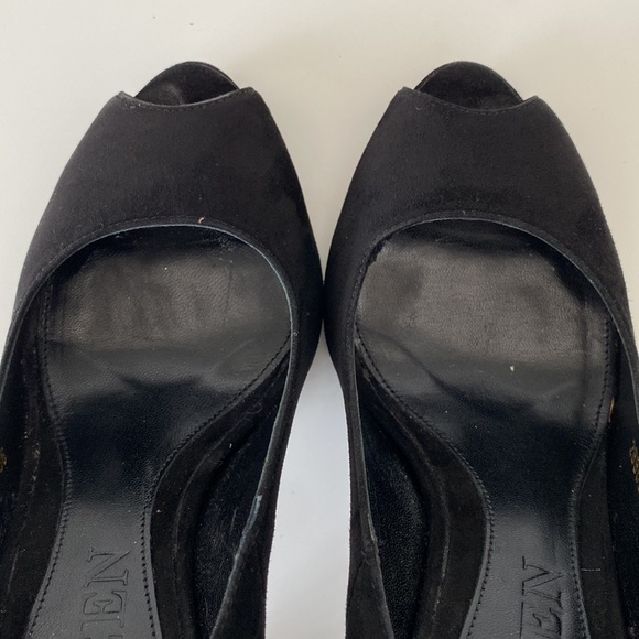 Alexander McQueen suede peep-toe heels with braided leather detail on heel 36/6 - Picture 15 of 16